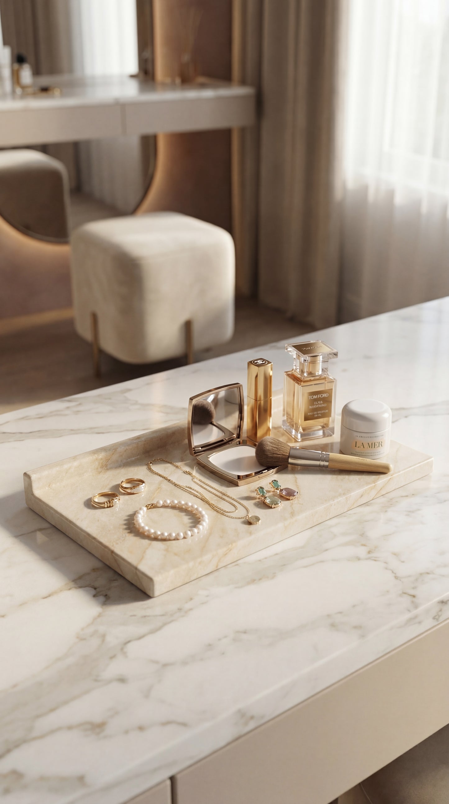 Offset Lip Marble Tray