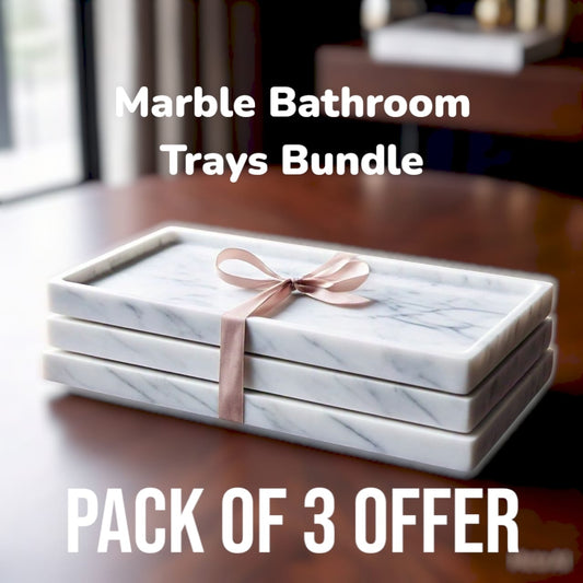 Marble Bathroom Tray Bundle - Pack of 3 Offer