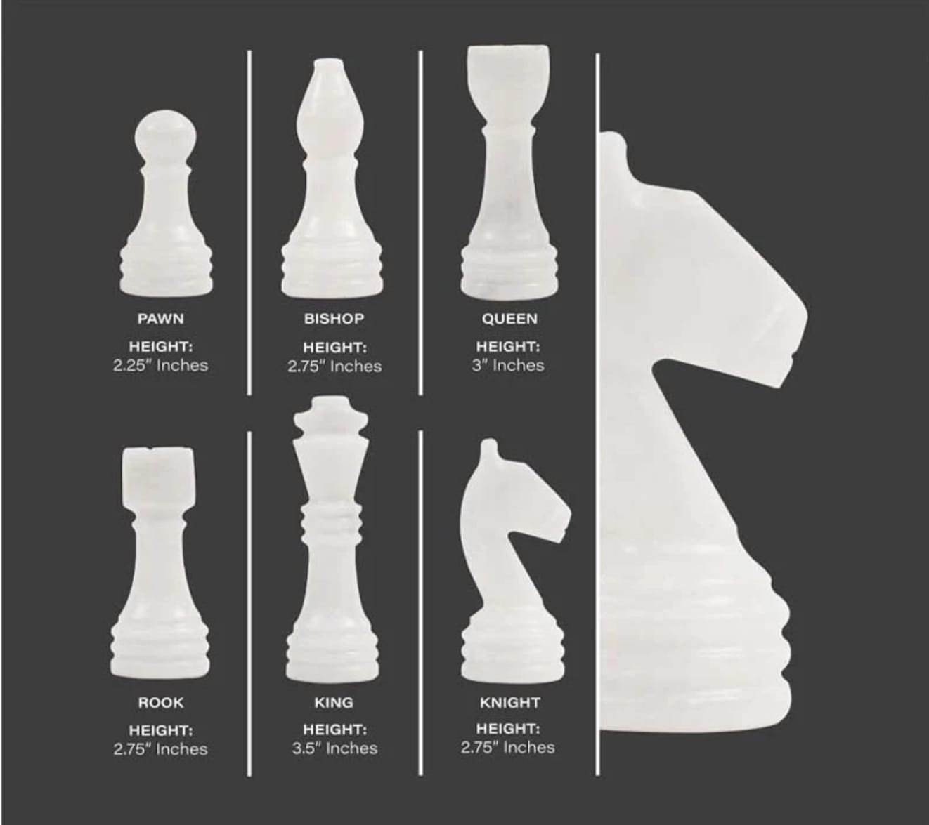 Serene Serenity: White & Gray Marble Chess Set