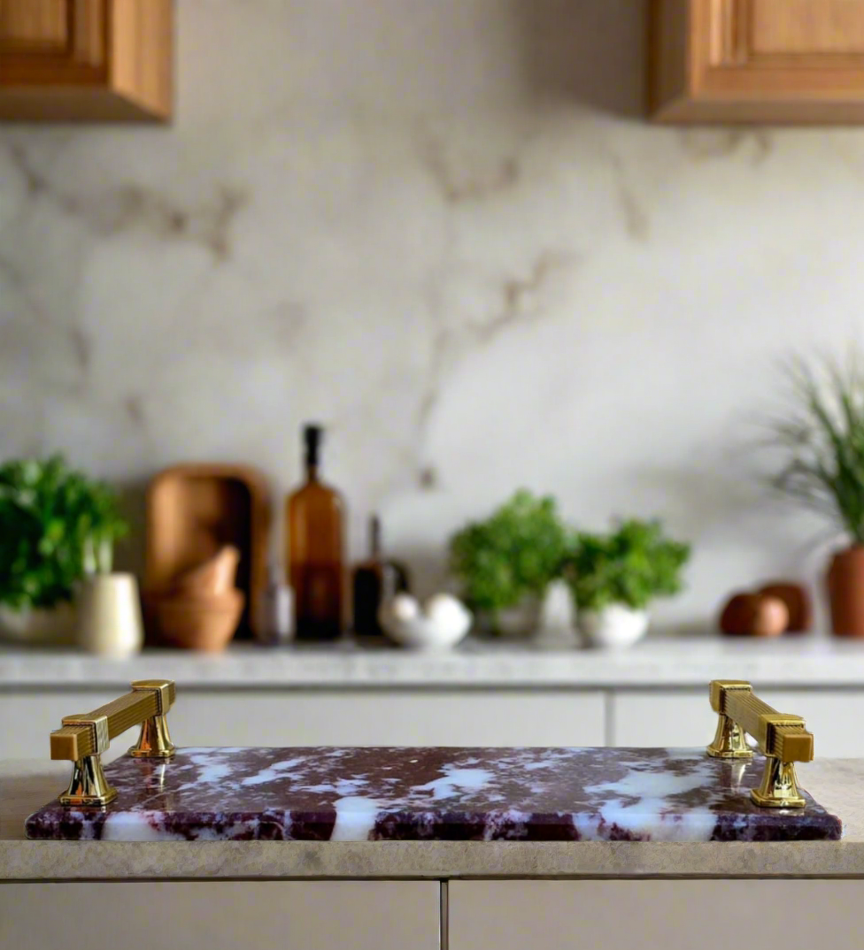 Red Velvet Marble Tray