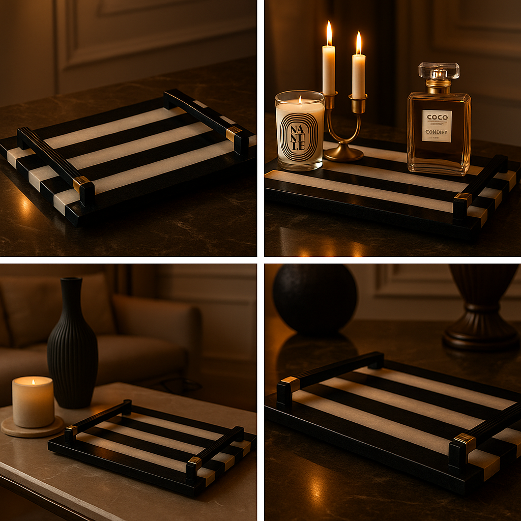Zebra Stripe Marble Platter