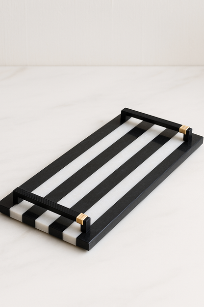 Zebra Stripe Marble Platter