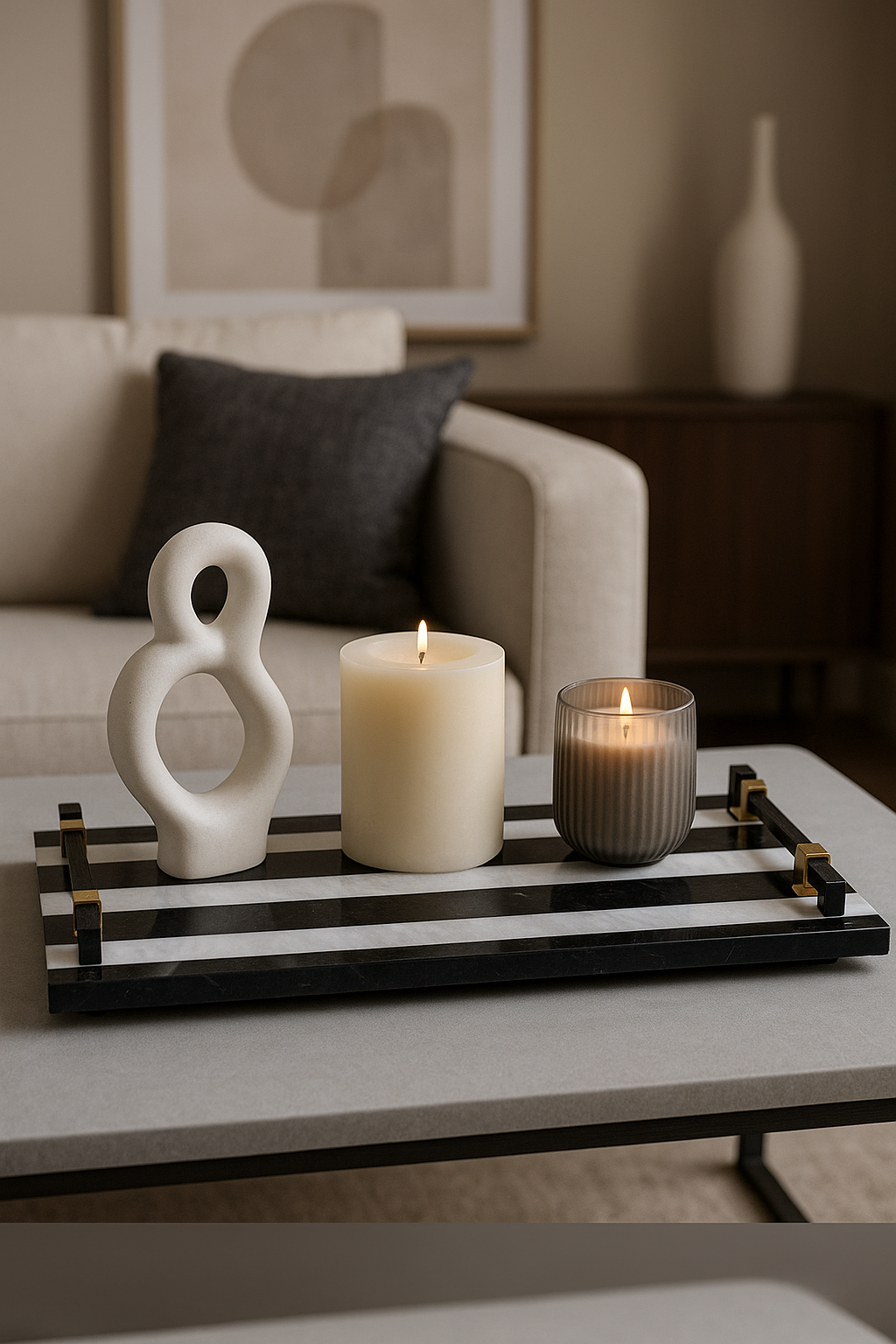 Zebra Stripe Marble Platter