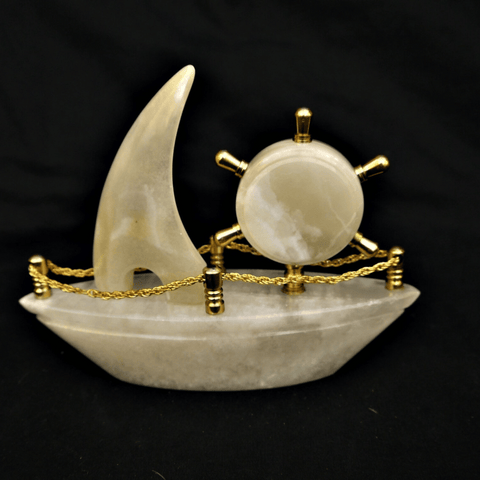 Marble Majesty Clock Boat