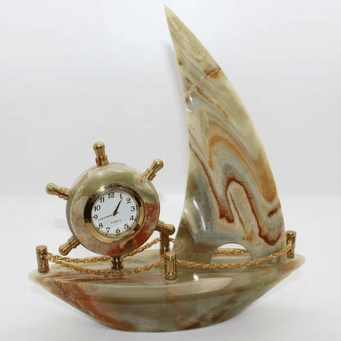 Marble Majesty Clock Boat