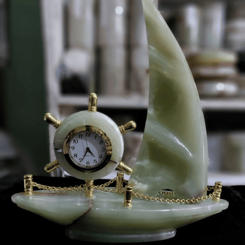 Marble Majesty Clock Boat