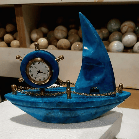 Marble Majesty Clock Boat