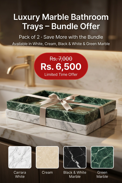 Revised green and white marble tray banner
