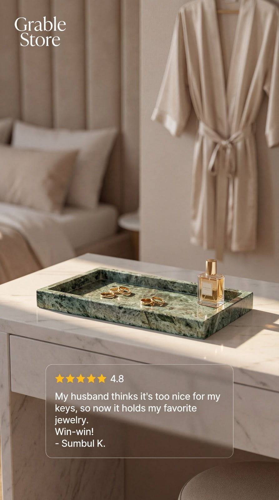 Green Marble Vanity Tray