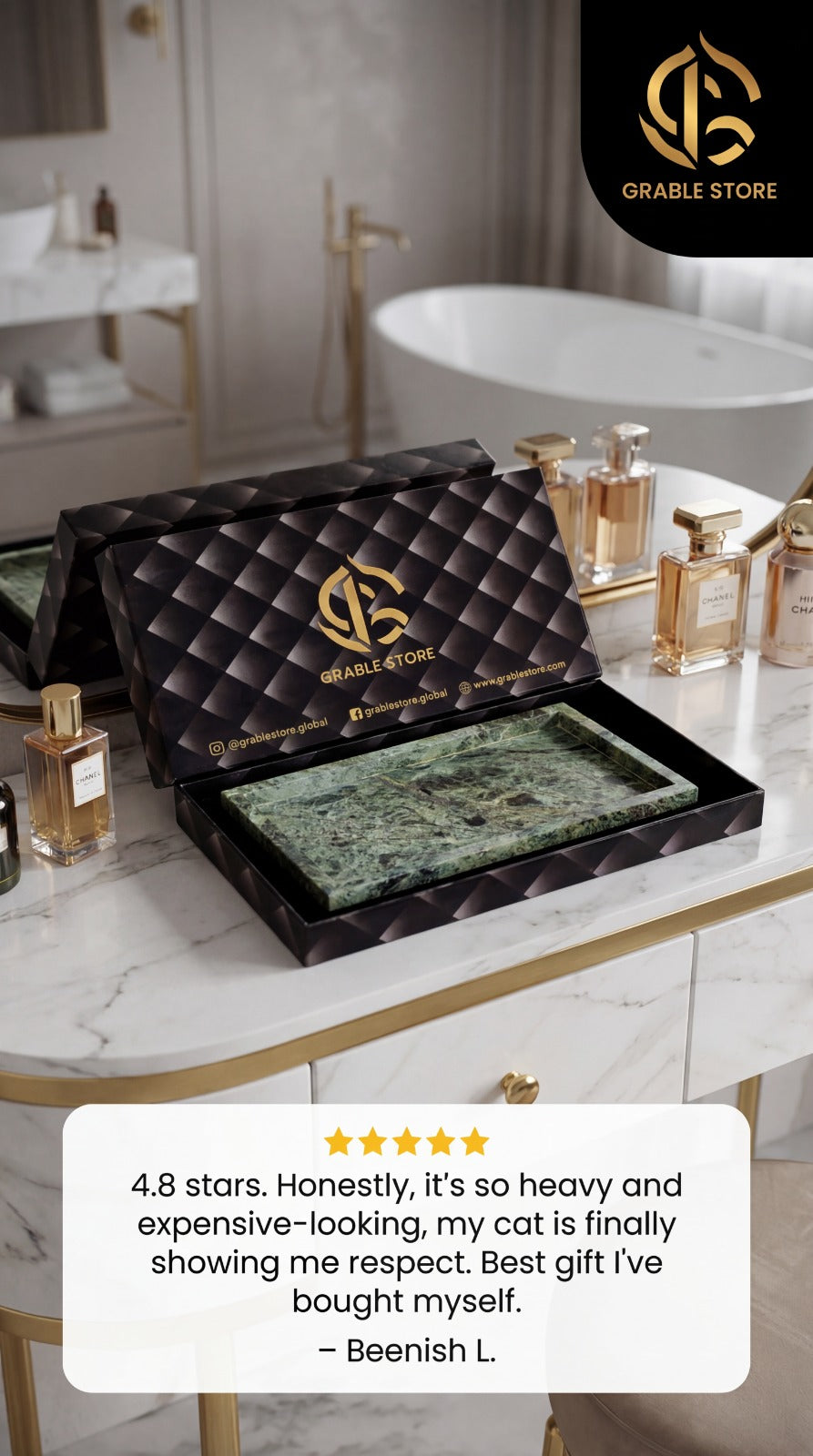Green Marble Vanity Tray