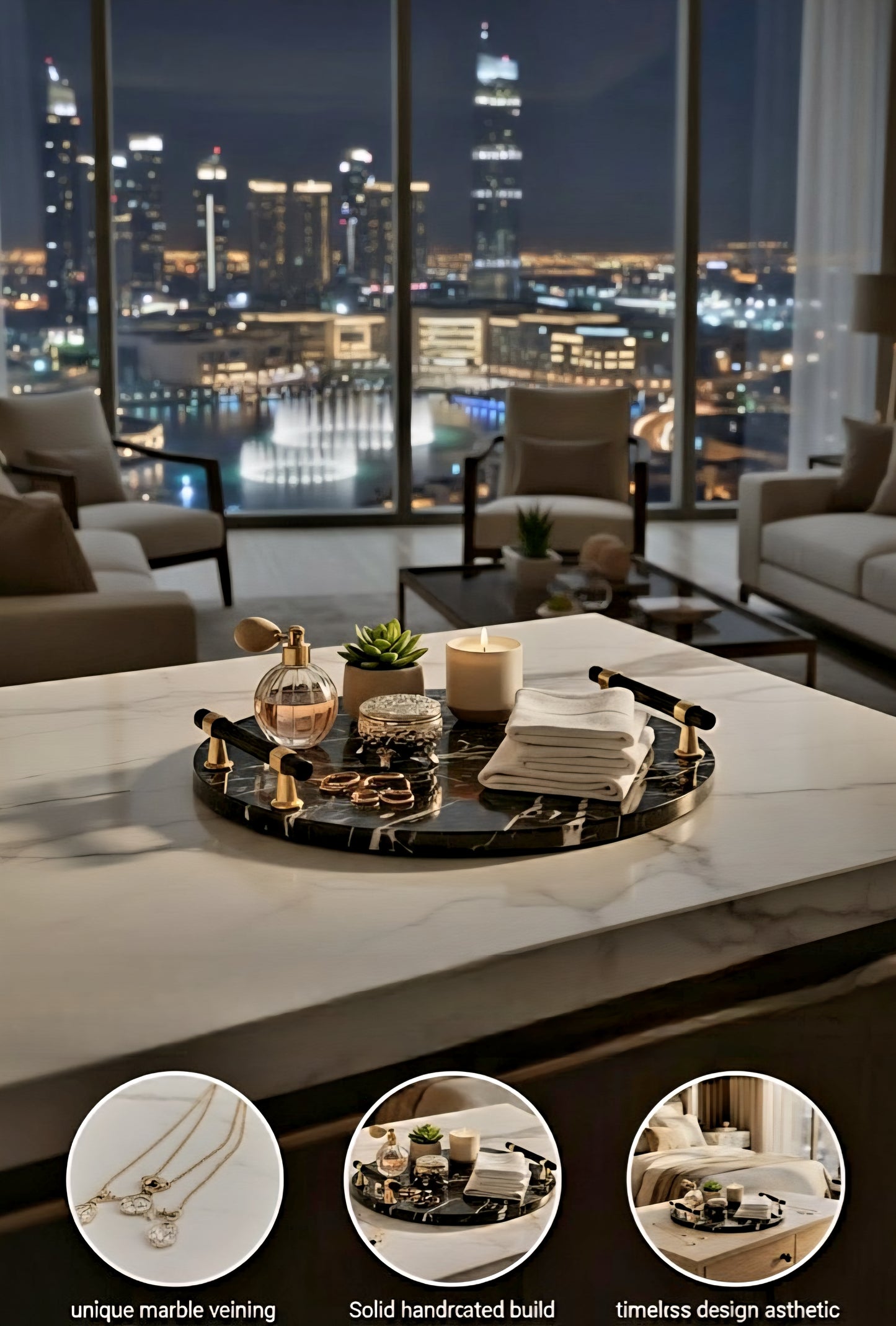 Black Diamond Round Platter