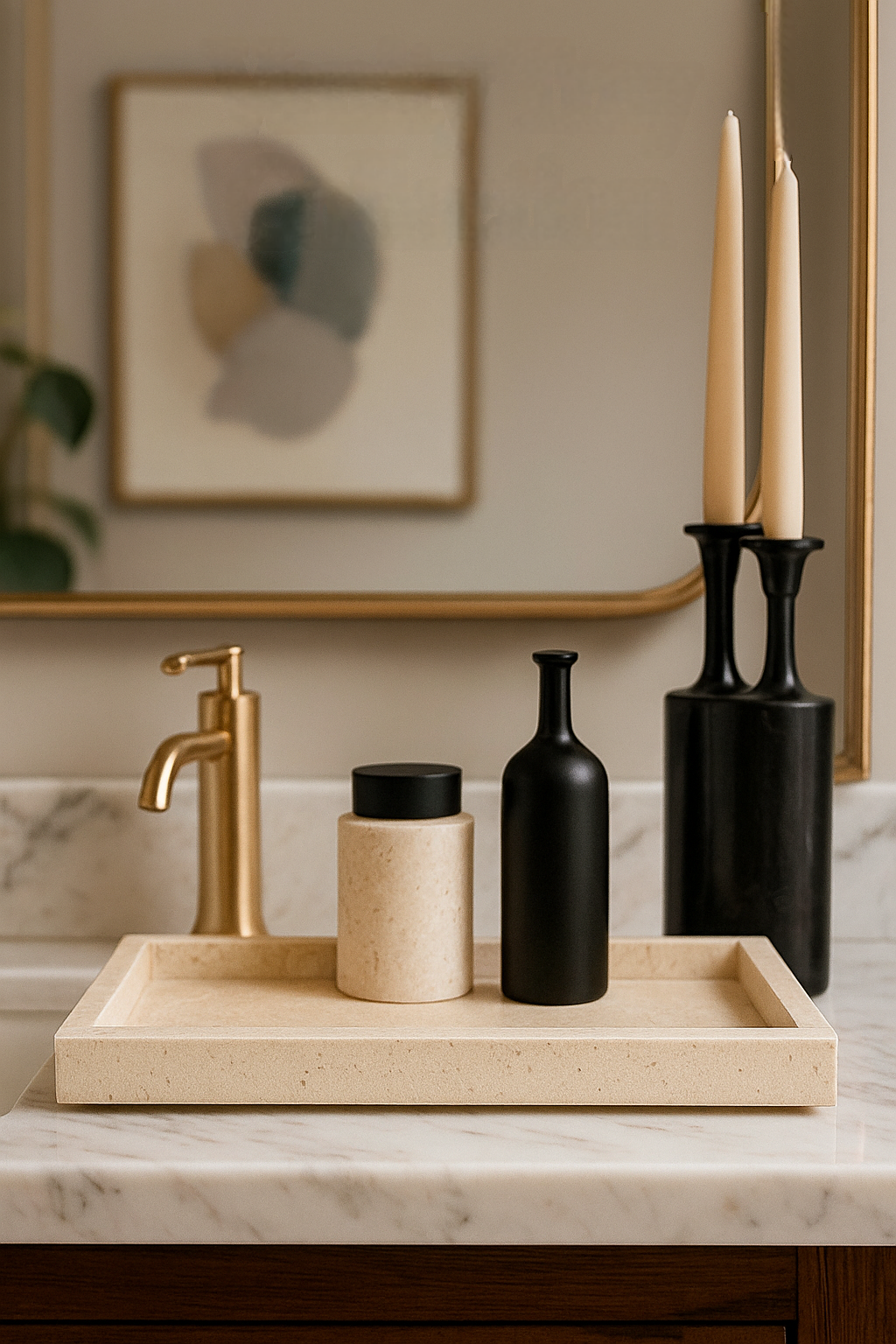 Cream Bathroom Tray
