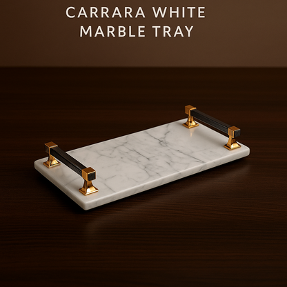 Carrara White Marble Tray