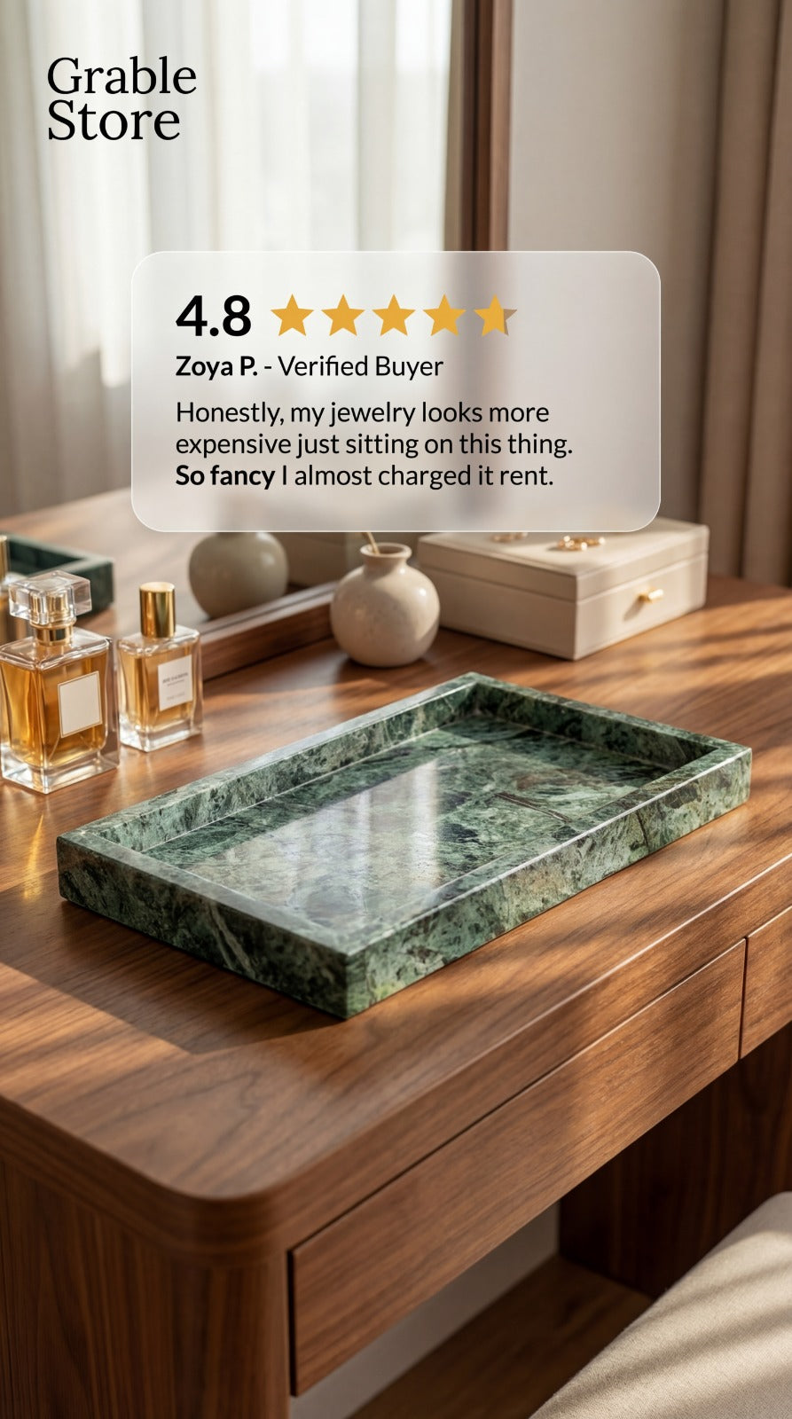 Green Marble Vanity Tray