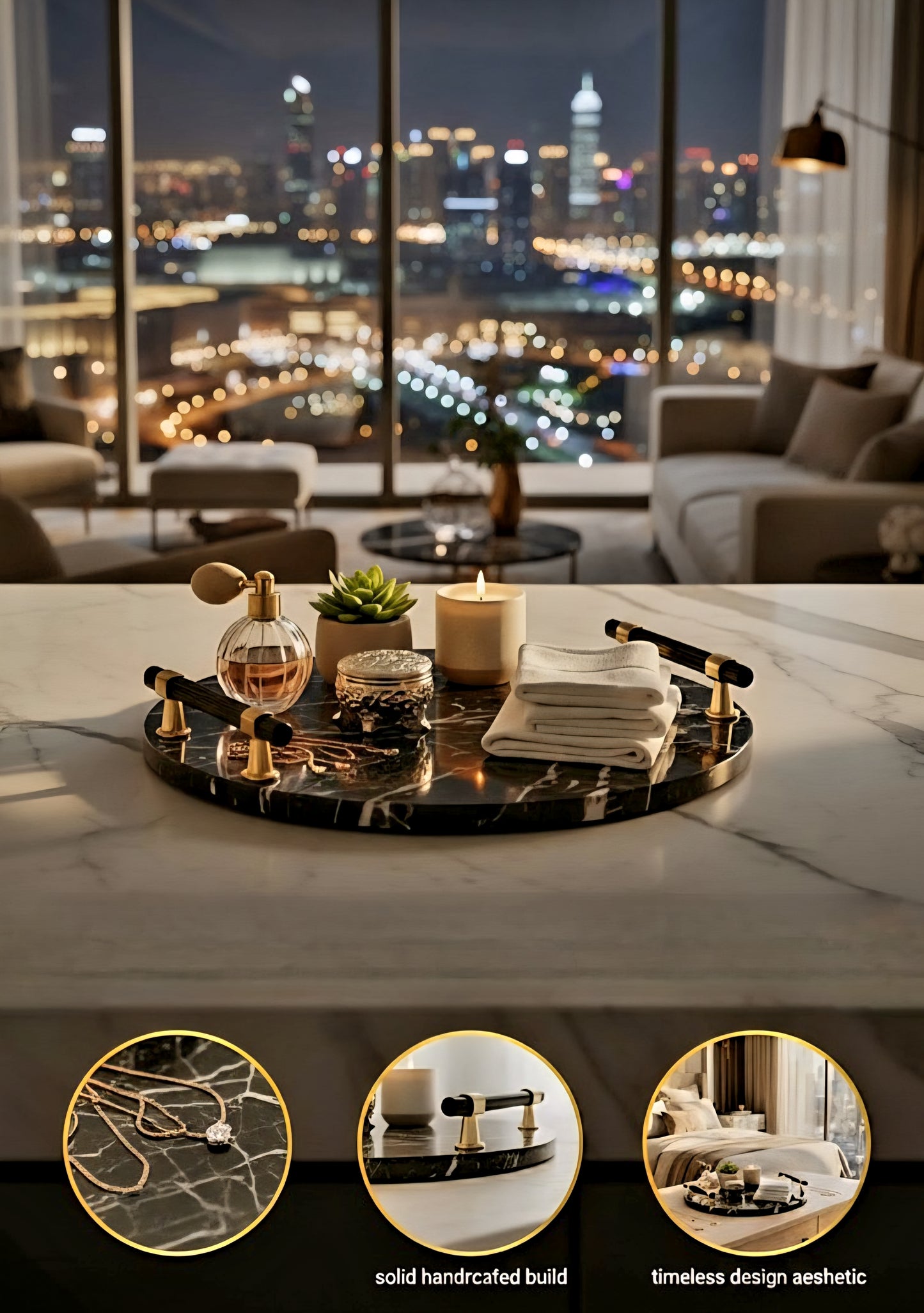 Black Diamond Round Platter