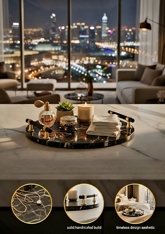 Black Diamond Round Platter