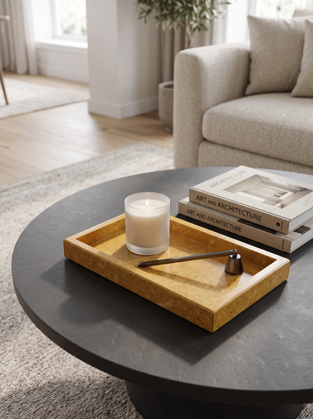Gold Marble Vanity Tray