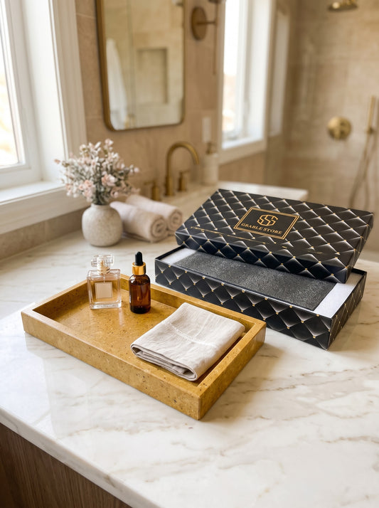Gold Marble Vanity Tray