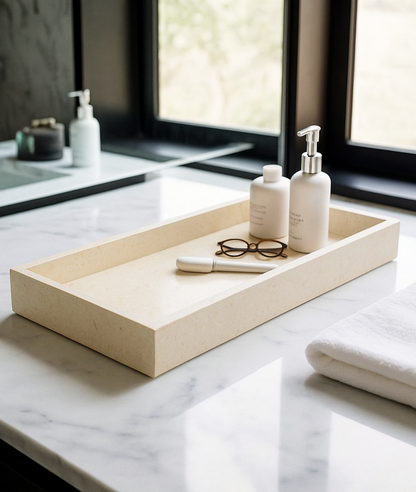 Cream Bathroom Tray