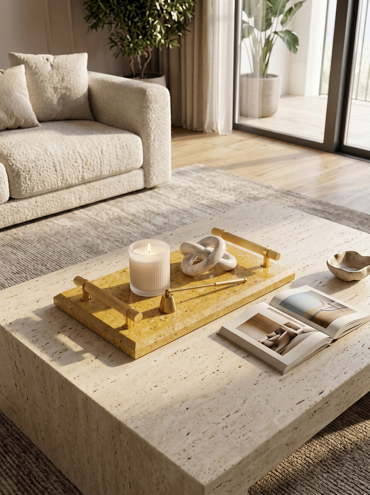 Gold Premium Marble Tray