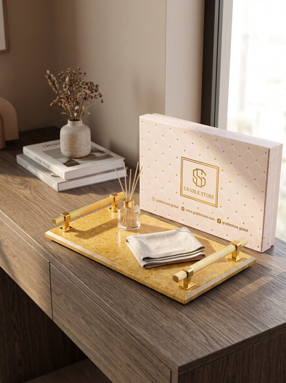Gold Premium Marble Tray