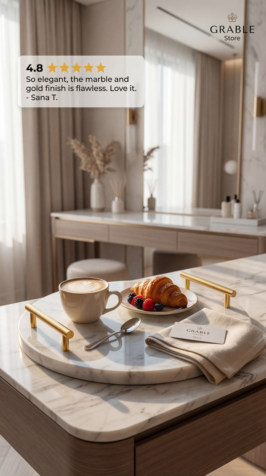 Carrara White Round Platter