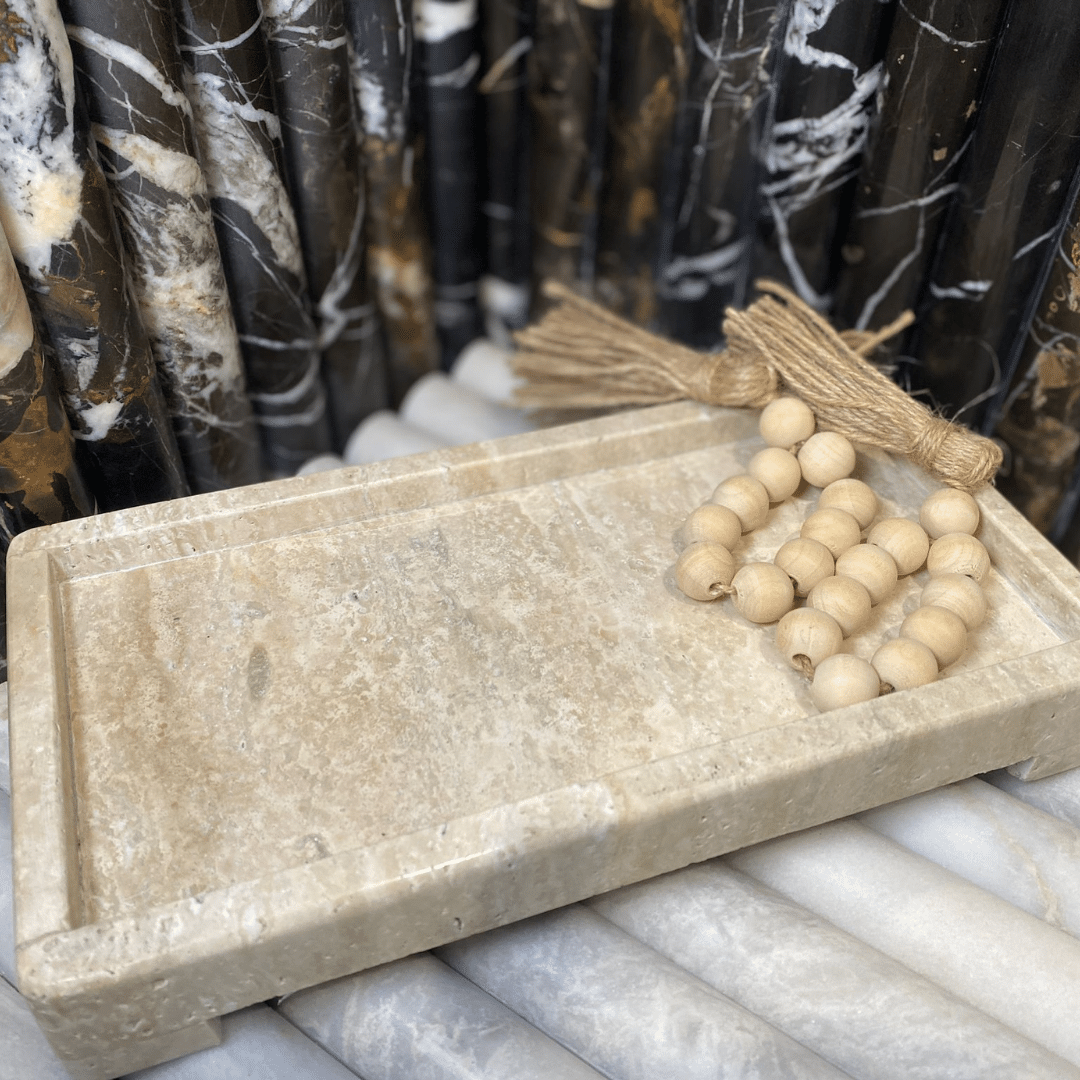 Travertine Beige Marble Bathroom Tray