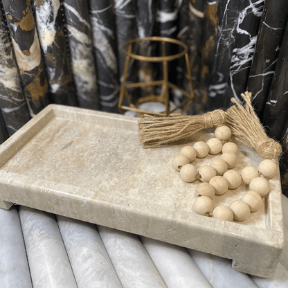 Travertine Beige Marble Bathroom Tray