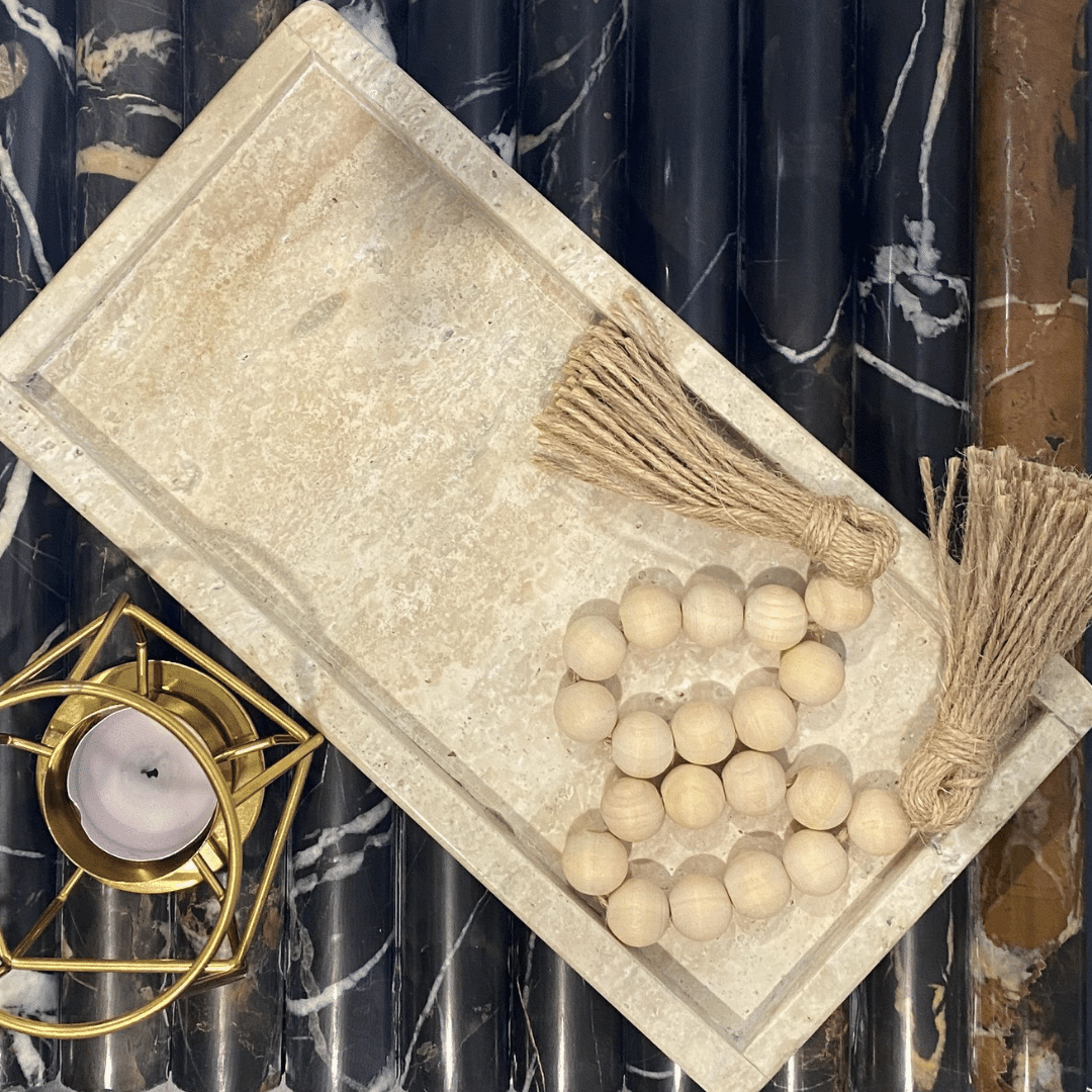 Travertine Beige Marble Bathroom Tray