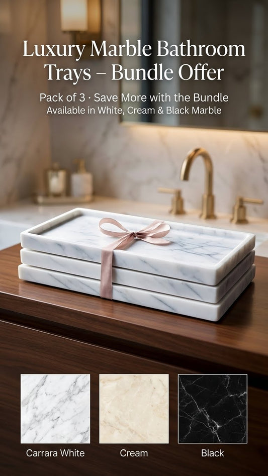 Marble Bathroom Tray Bundle - Pack of 3 Offer