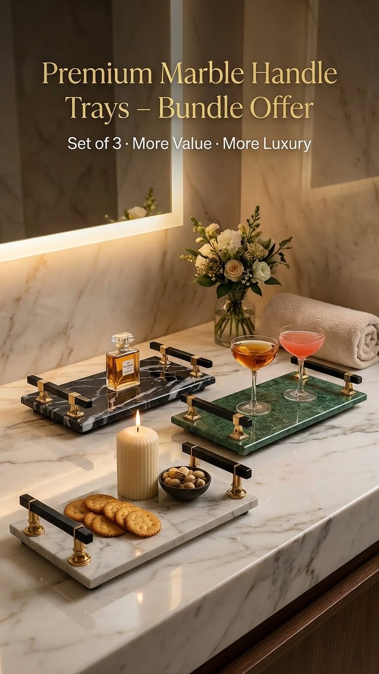 Premium Marble Trays Bundle – Pack of 3 Offer